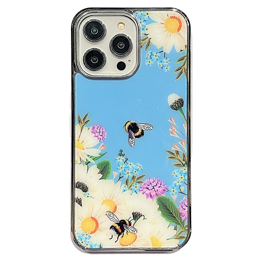 For iPhone 13 Pro 6.1 inch IMD Flower Pattern Anti-drop Phone Case PC TPU Electroplating Cover For iPhone 13 Pro 6.1 inch IMD Flower Pattern Anti-drop Phone Case PC TPU Electroplating Cover